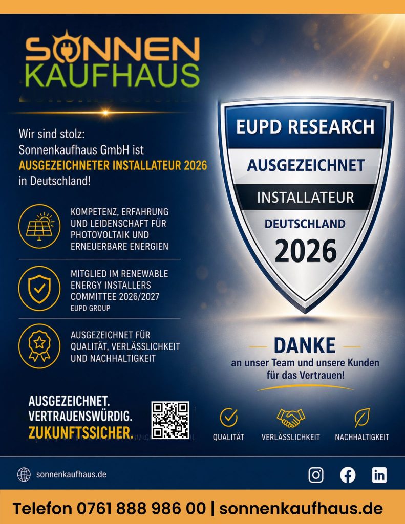 EUPD Research Installer Award 2026 Sonnenkaufhaus Freiburg