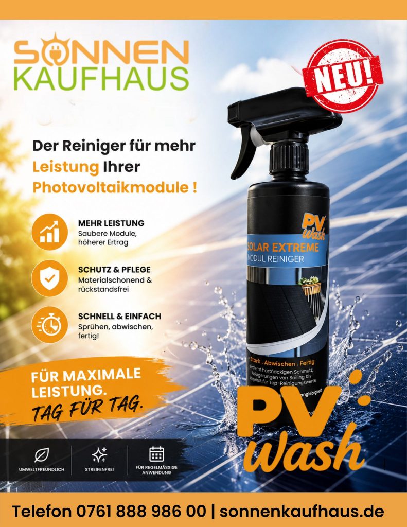PV-Wash der Spezialreiniger für Solar-Balkonkraftwerke