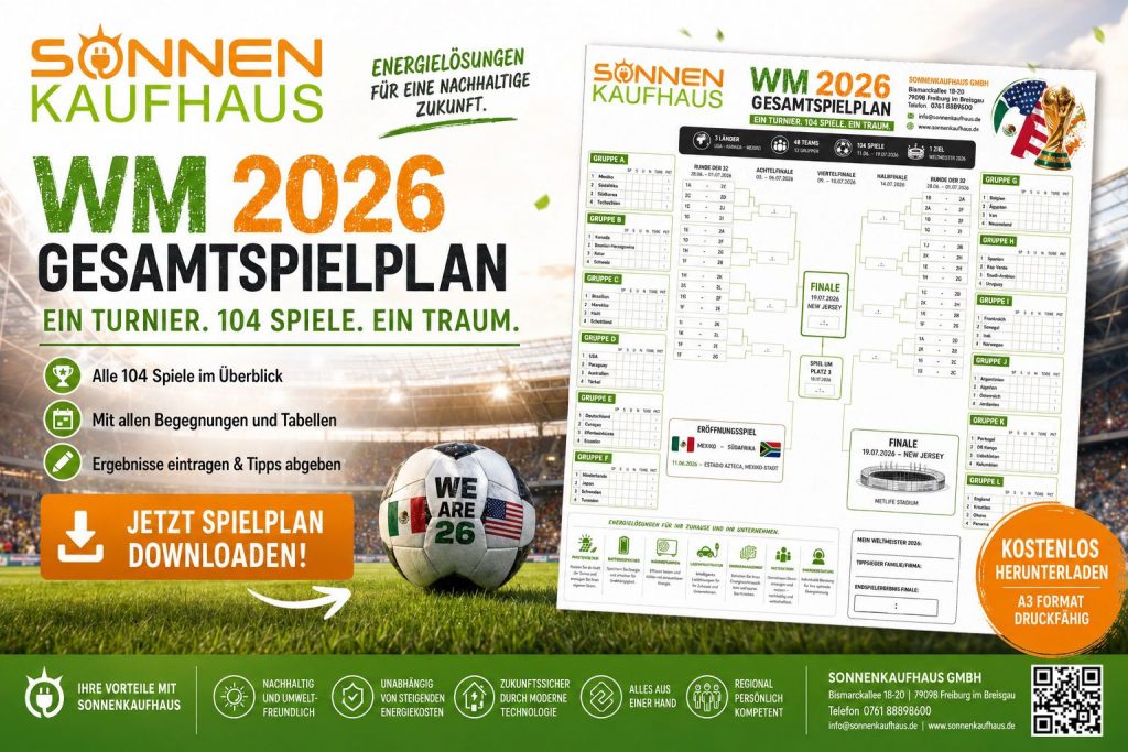 Hier der aktuelle Sonnenkaufhaus Fußball WM-Spielplan USA 2026